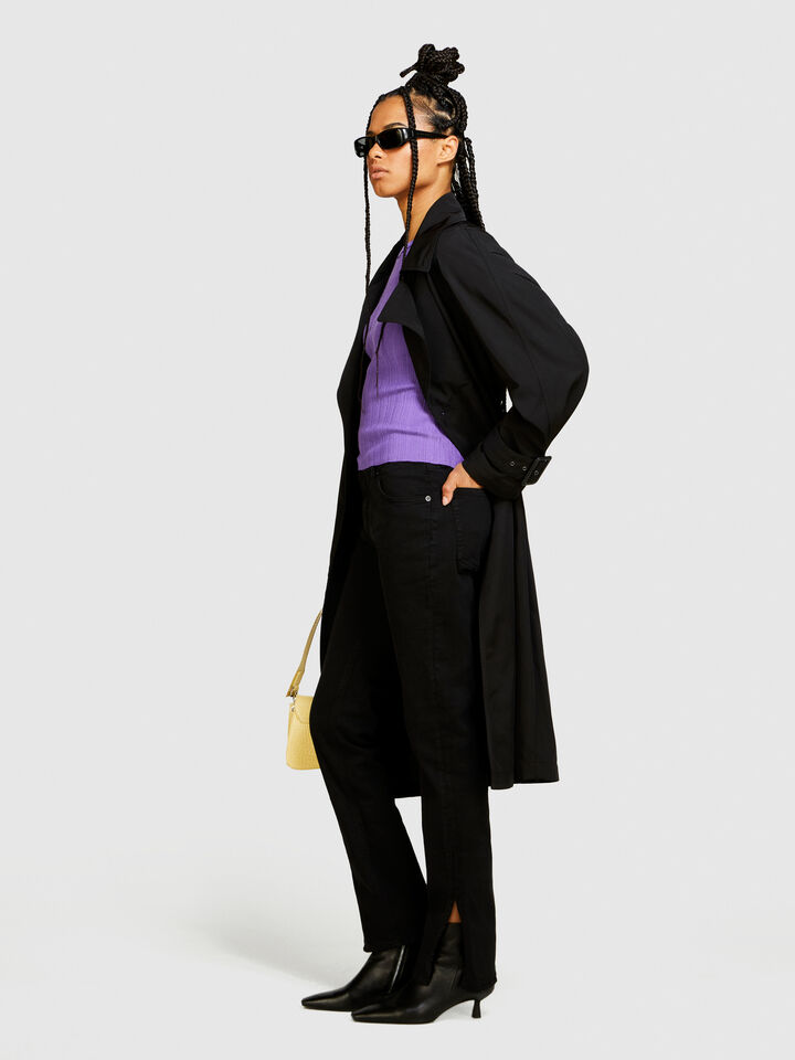 Colorful jeans with slits - women's slim fit jeans - Black | Sisley image number 2